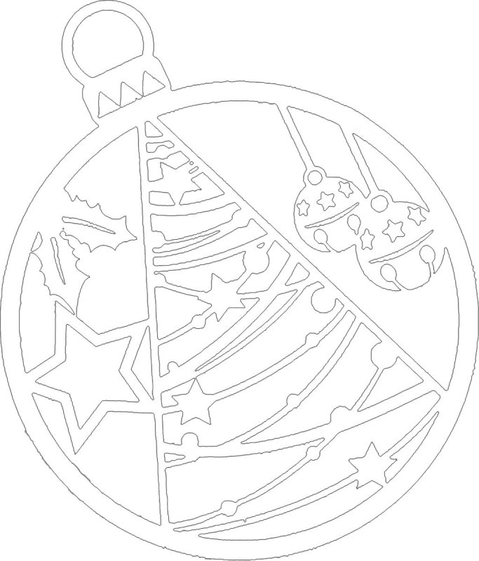 Вырезанки новогодние шары