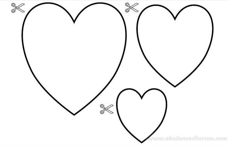 Сердечки разных размеров