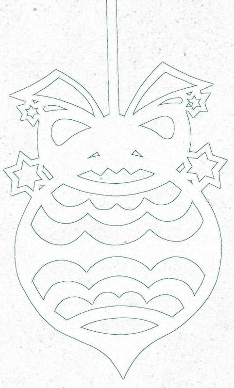 Трафареты новогодних шаров на окна