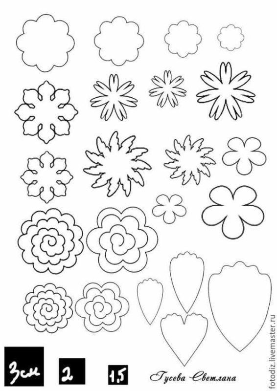 Трафареты маленьких цветов