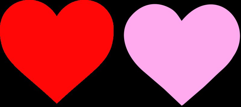 Сердечки разных размеров