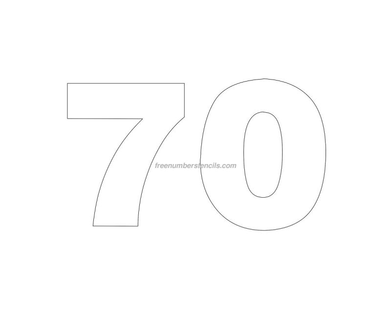 Цифра 70 трафарет
