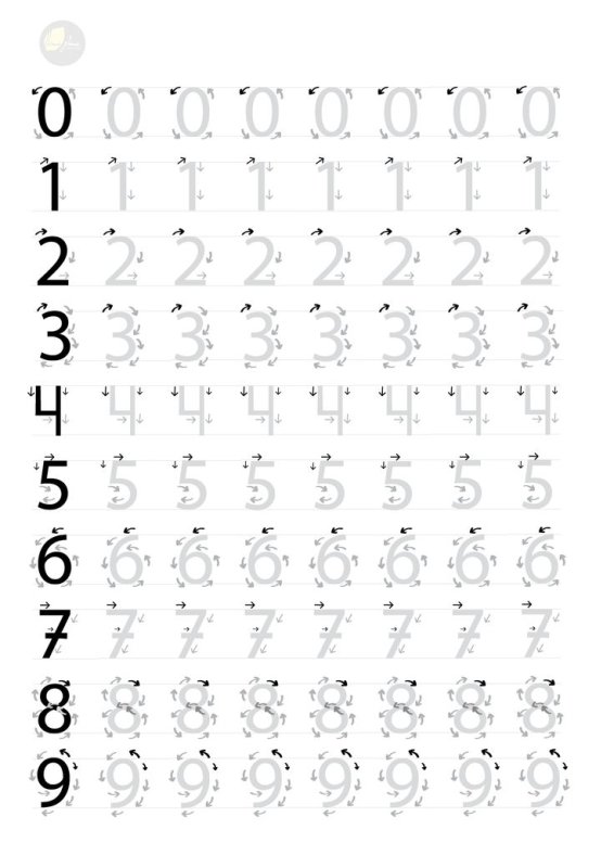 Цифры по точкам для дошкольников