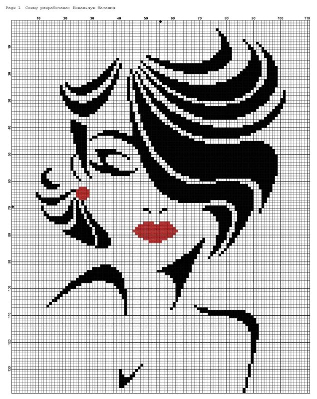 Монохромная вышивка крестом схемы