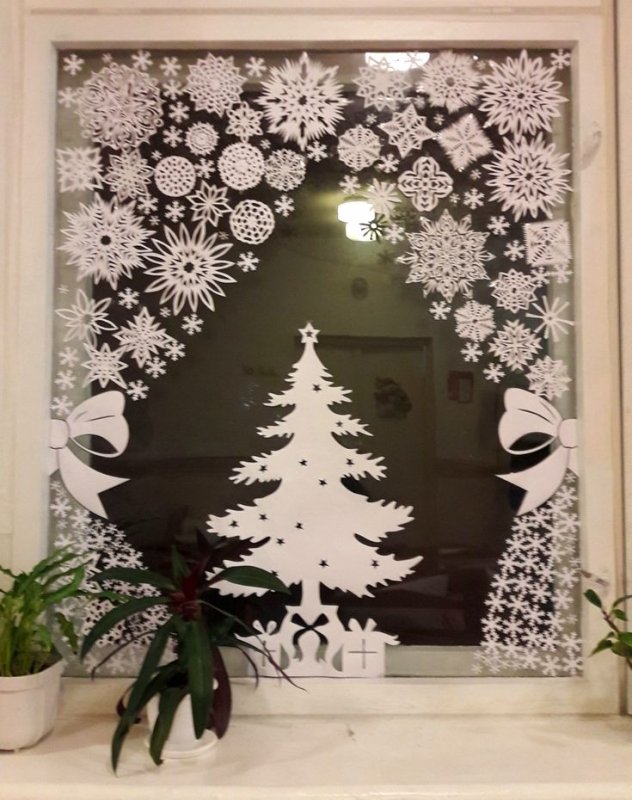 Шторка из снежинок