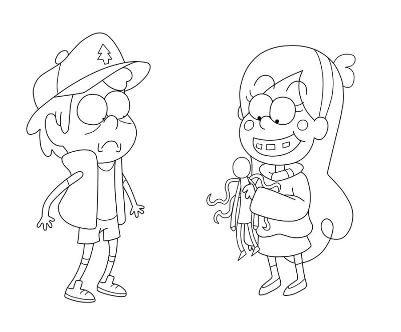 Раскраска Гравити Фолз Диппер