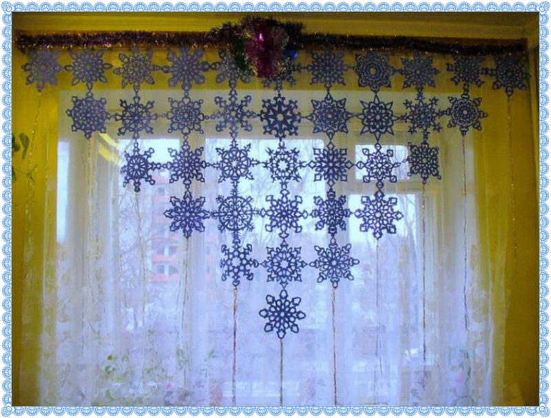 Шторка из снежинок