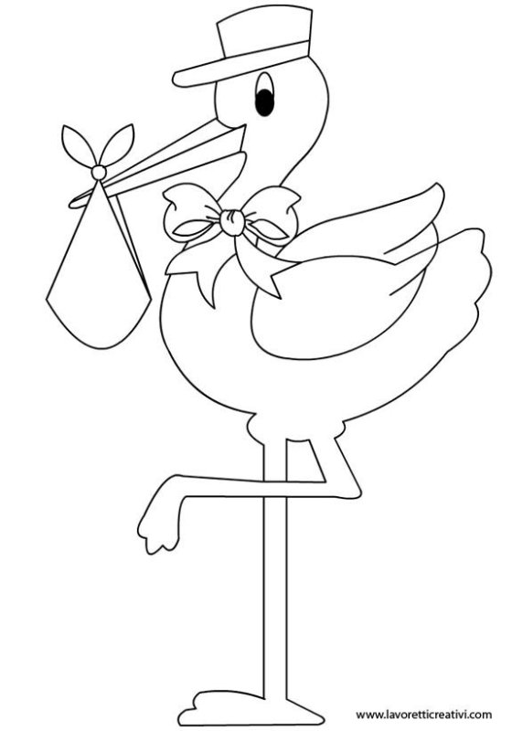 Шаблон аиста для аппликации