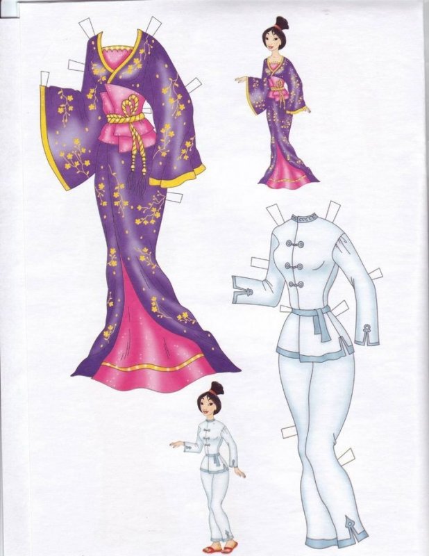 Бумажные куклы Мулан