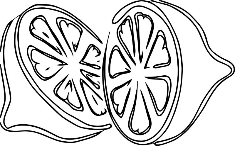 Долька апельсина раскраска