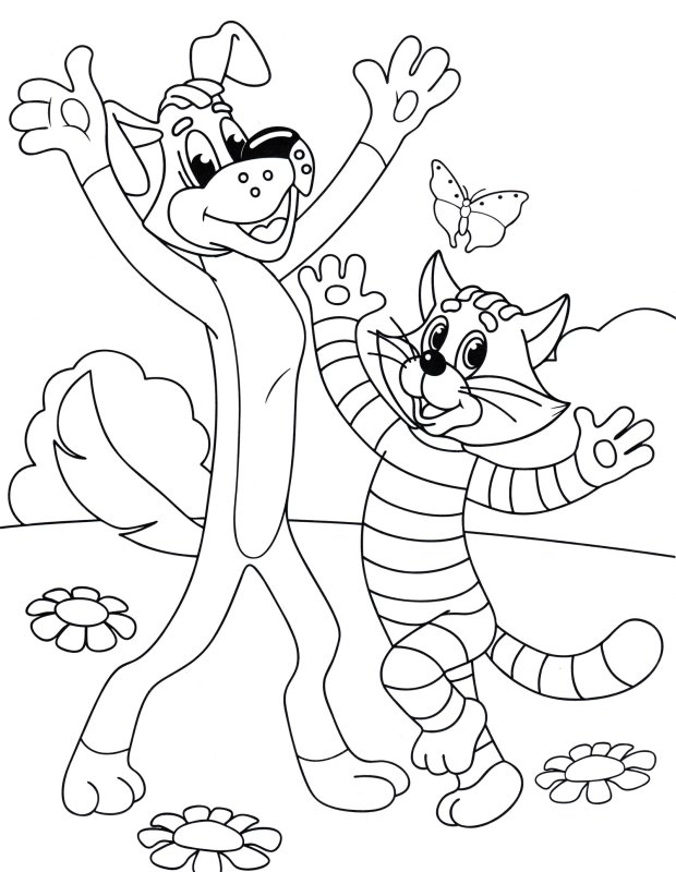 Простоквашино кот Матроскин раскраска