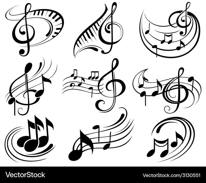 Изображение скрипичного ключа и нот