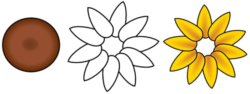 Подсолнух шаблон для вырезания