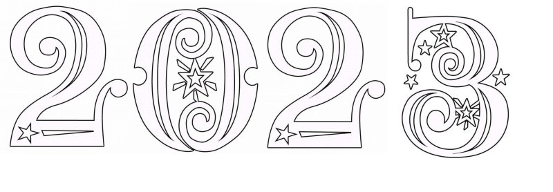 Трафарет на окна новый год 2023