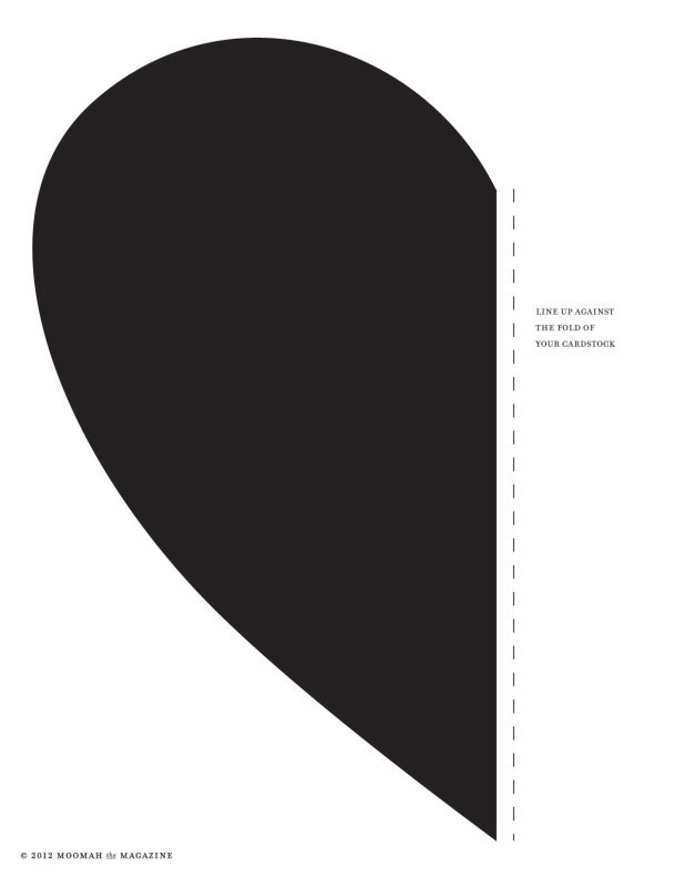 Половина сердца трафарет