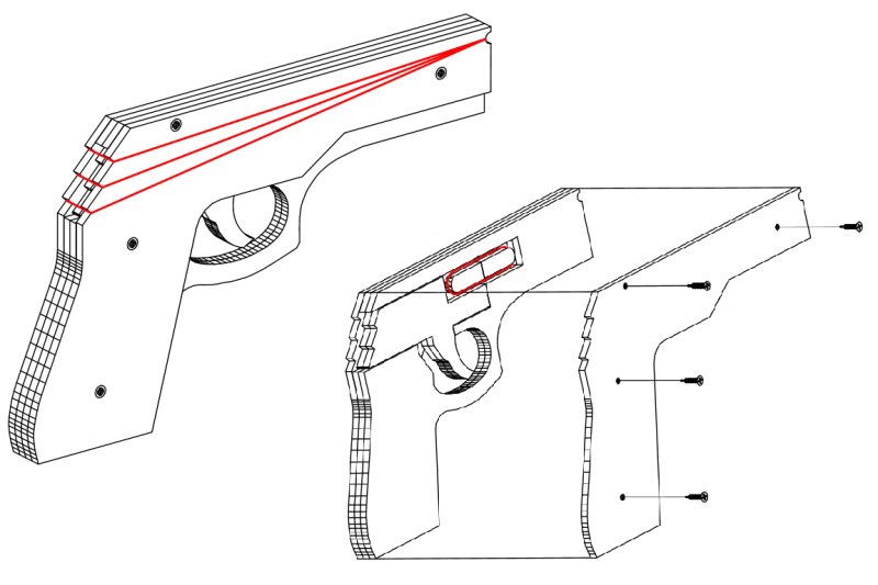 Резинкострел ТТ чертежи