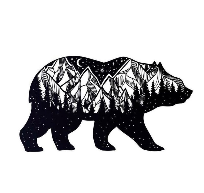 Силуэт медведя