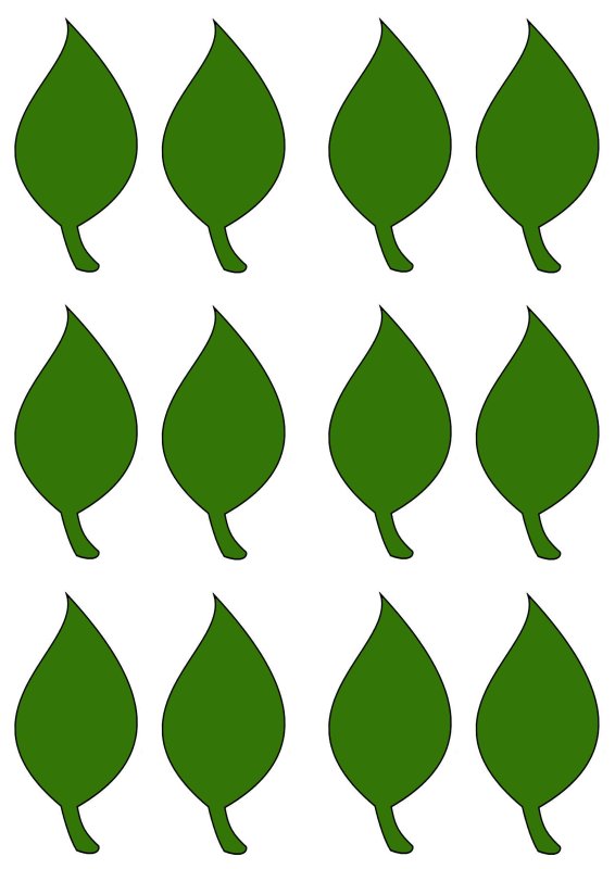 Трафареты листиков для цветов