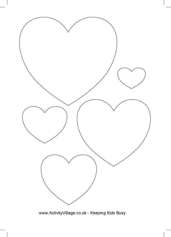 Сердечко трафарет для вырезания