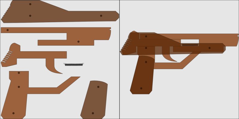 Резинкострел ТТ чертежи