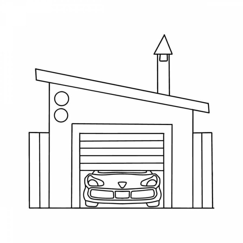 Гараж раскраска