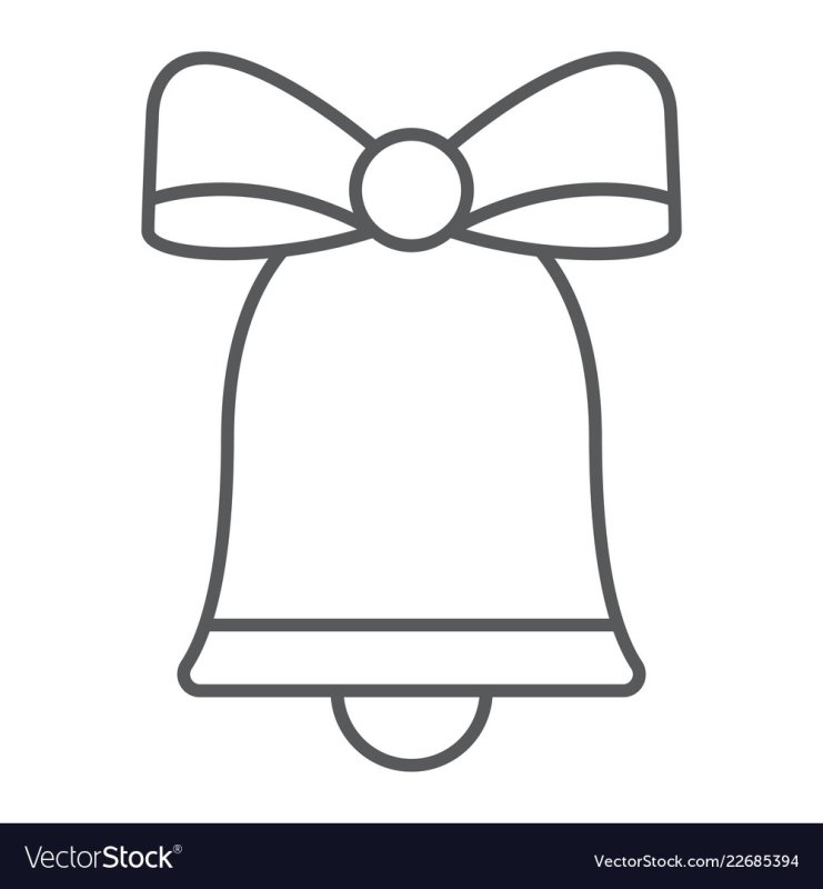 Колокольчик с бантом шаблон