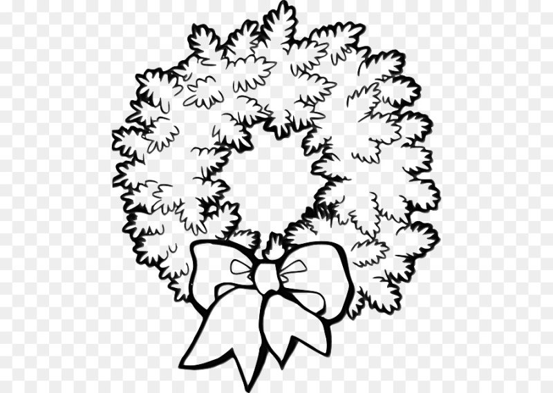 Рождественский венок трафарет