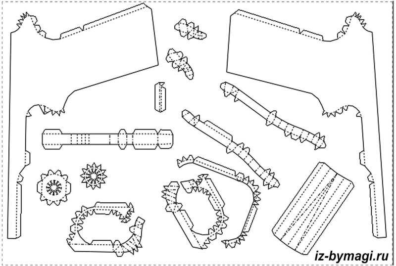 Пистолет Макарова чертежи для картона