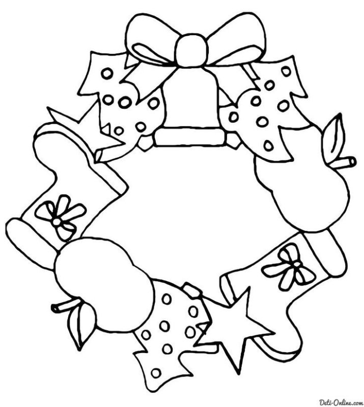 Новогодние украшения раскраска