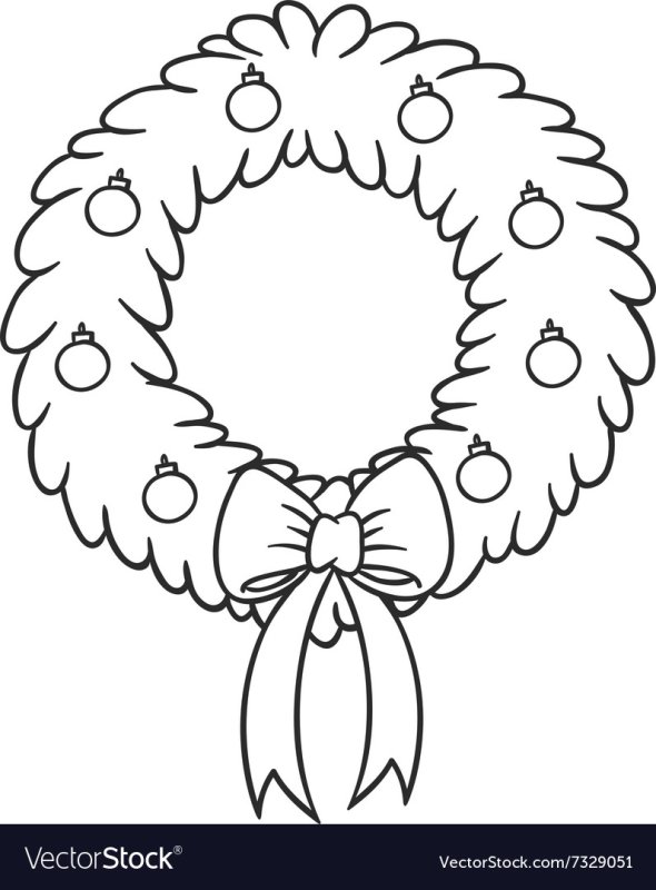 Раскраски новогодние венки