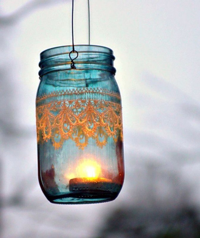 Светильники из стеклянных банок