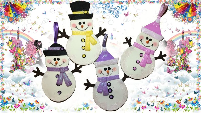 Поделка Снеговик из фоамирана