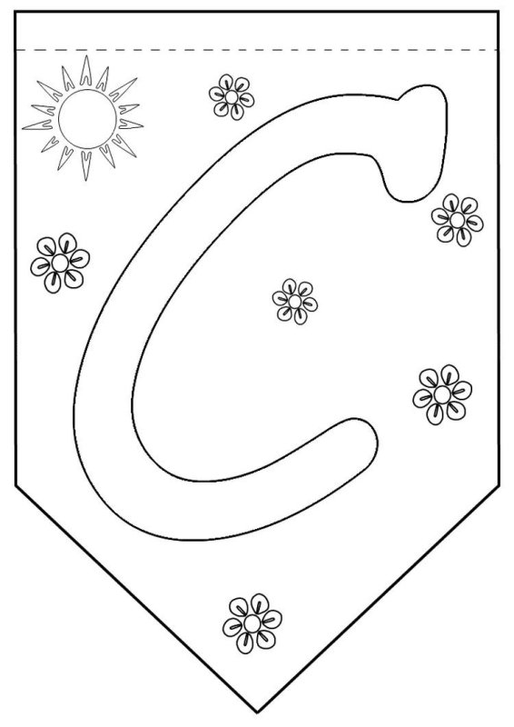 Флажки с буквами шаблоны для печати