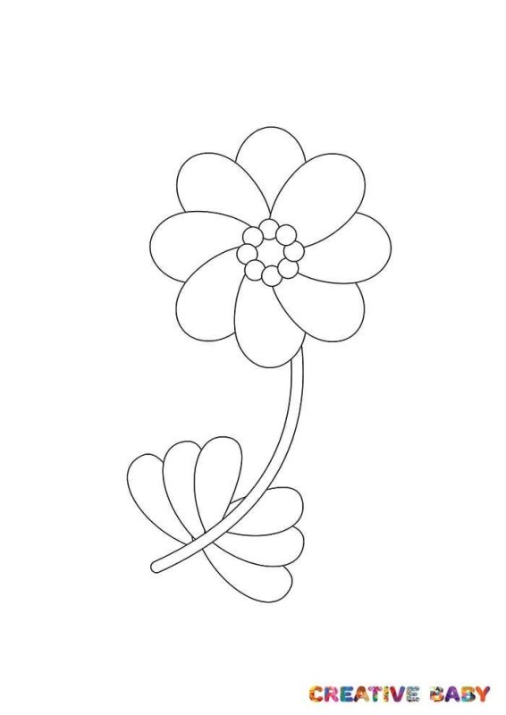 Шаблон цветка для пластилинографии