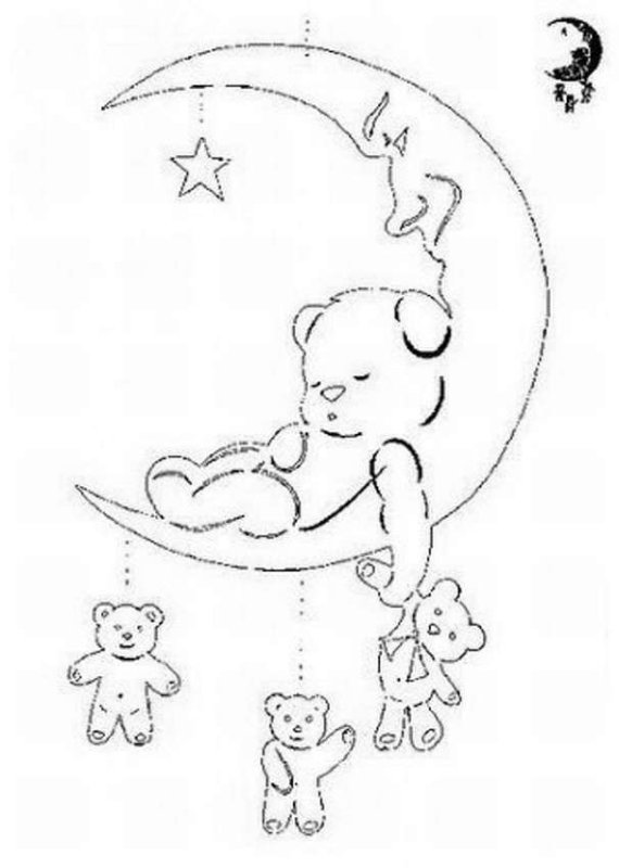 Новогоднее украшение мишка на месяце