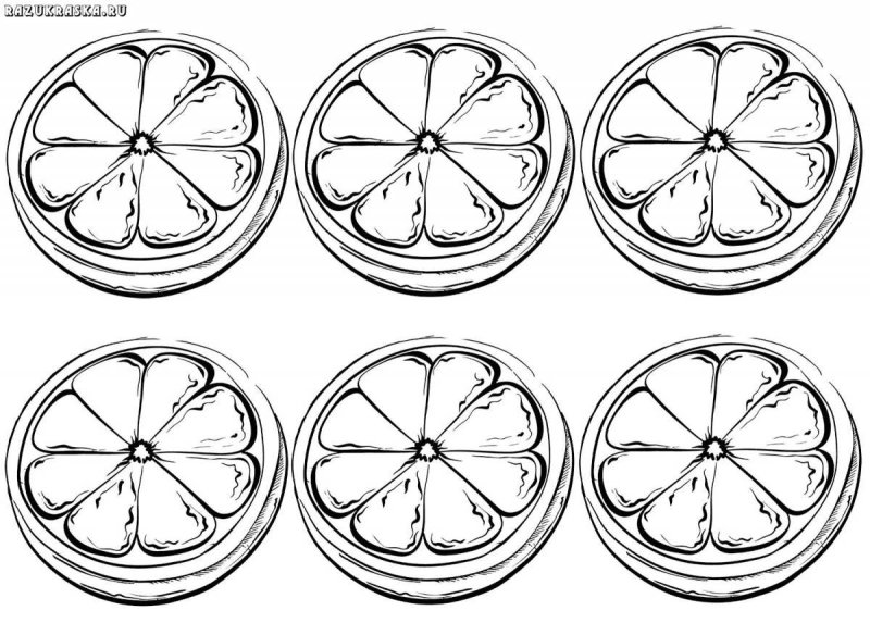 Долька апельсина раскраска
