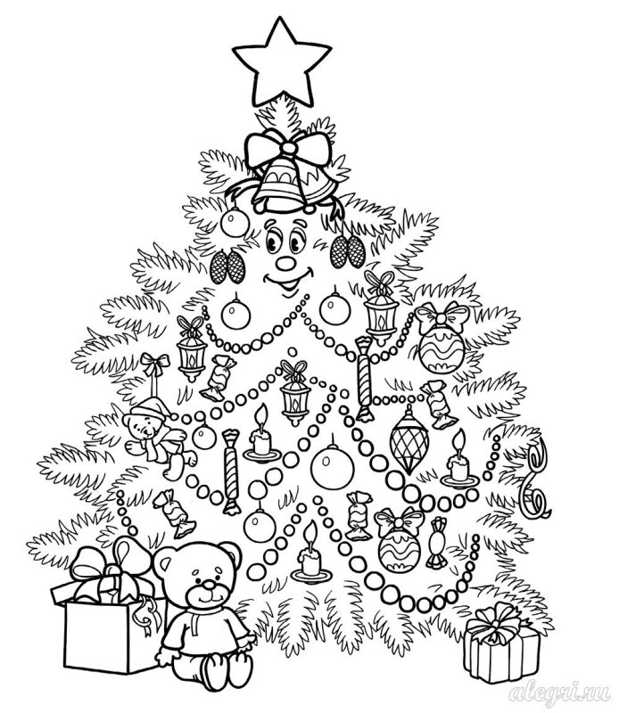 Раскраска Новогодняя для детей