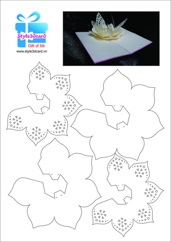 Объемные открытки схемы