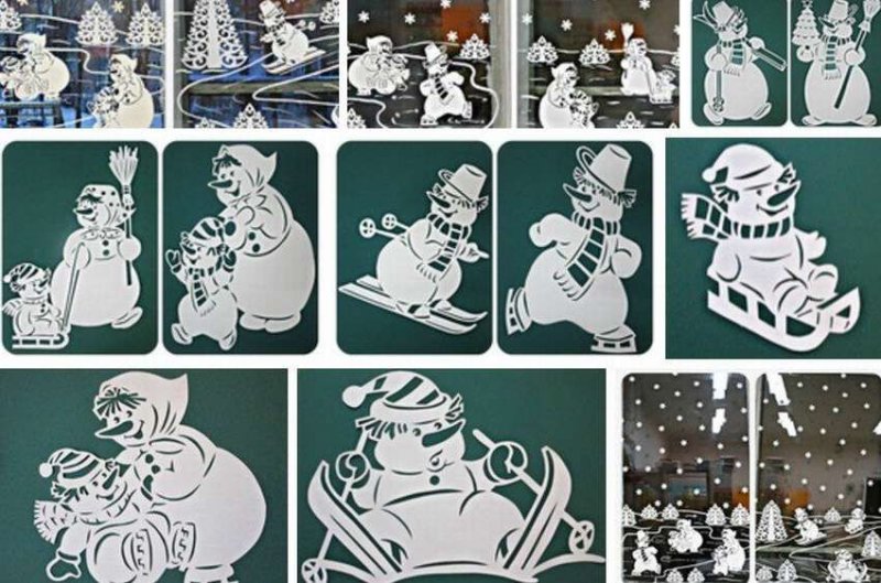 Вытанки на окна к новому году