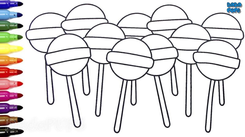 Раскраска леденец на палочке