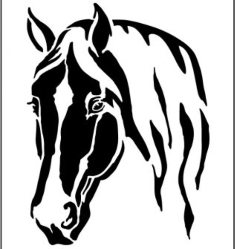 Трафарет лошади для рисования