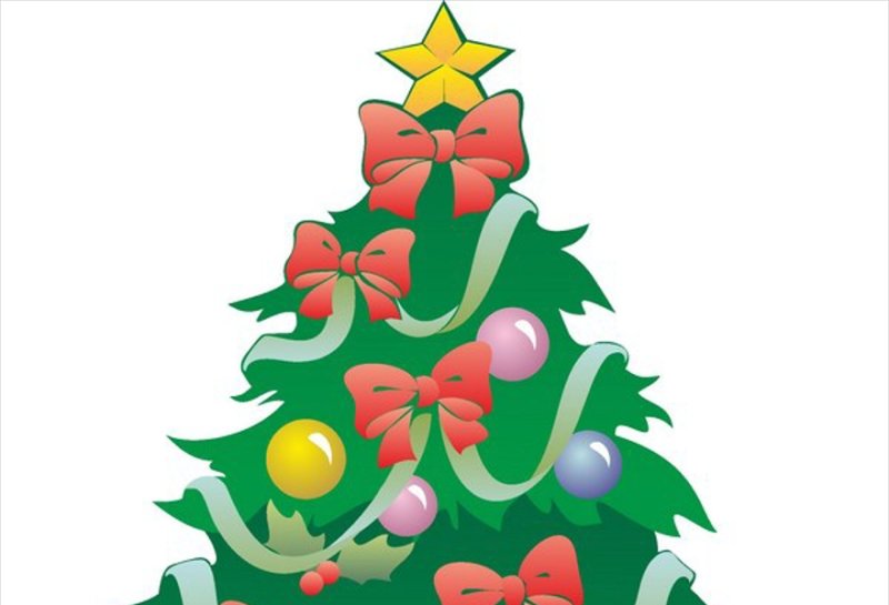 Елка Новогодняя для вырезания цветная