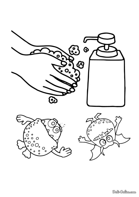 Микробы раскраска для детей