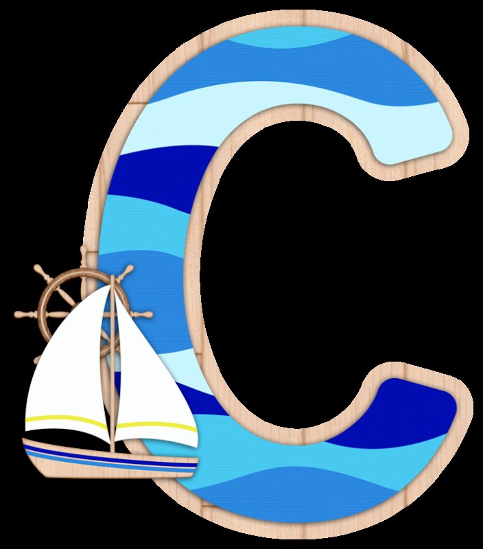 Буквы алфавита в морском стиле