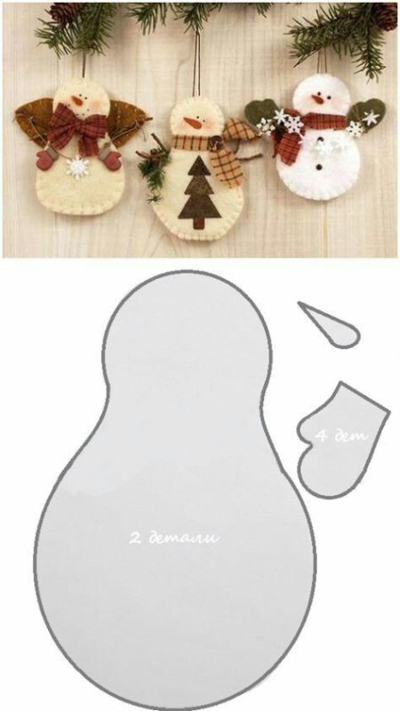 Снеговик из фетра выкройка