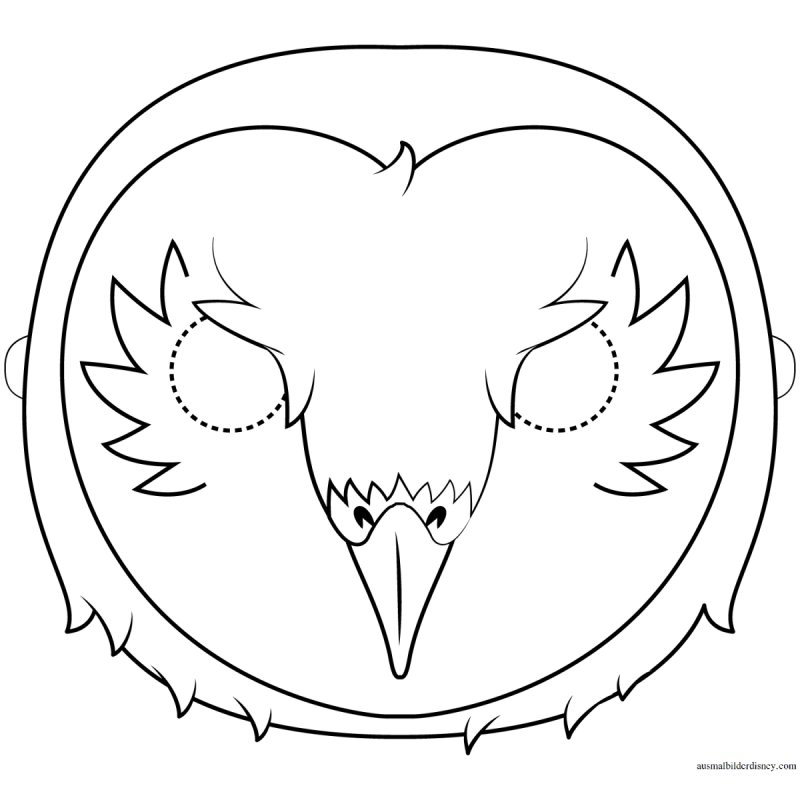 Маска Совы трафарет