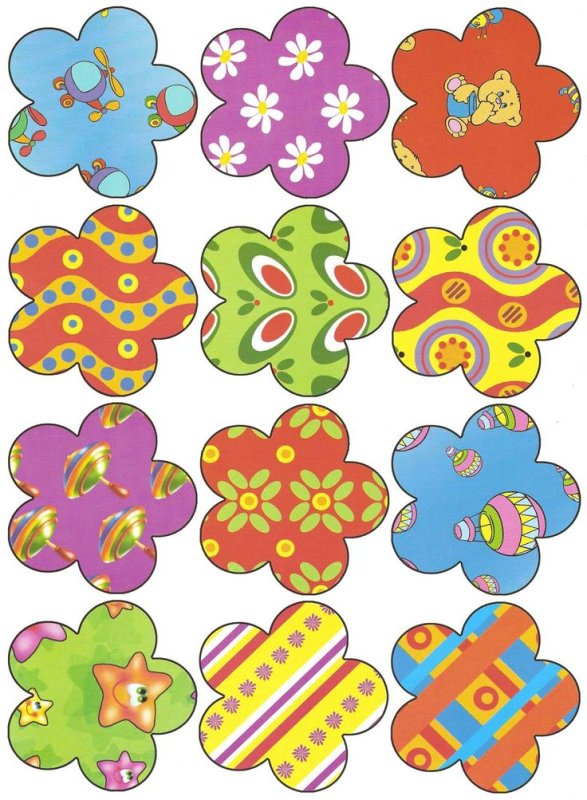 Цветочки вырезать цветные