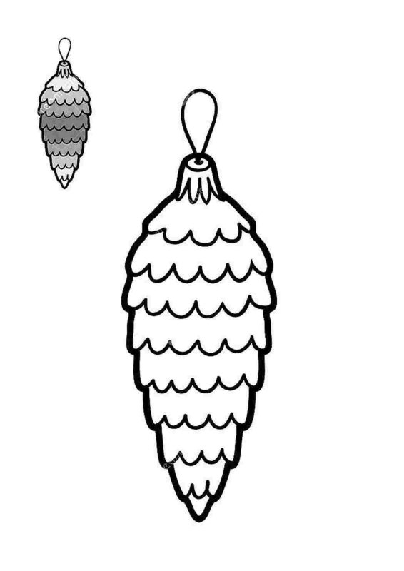 Новогодняя игрушка шишка раскраска