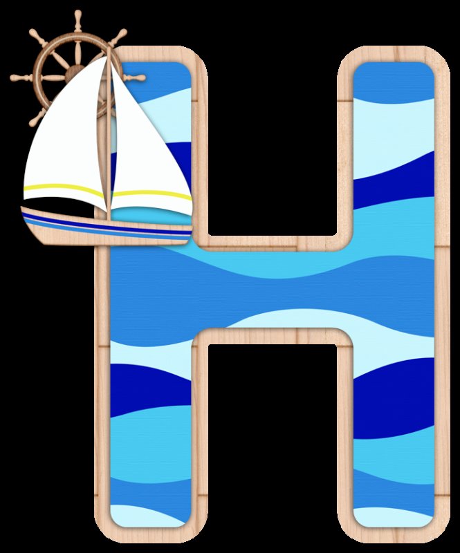 Буквы алфавит с морской тематикой