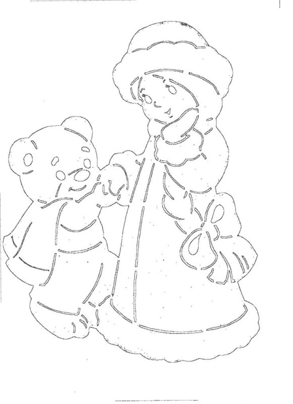 Новогодние вытынанки Снегурочки